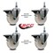 Service Caster 4 Inch Nylon 12 Inch Threaded Stem Caster Set with Brake SCC-TS20S414-NYS-PLB-121315-4 - alternate 2